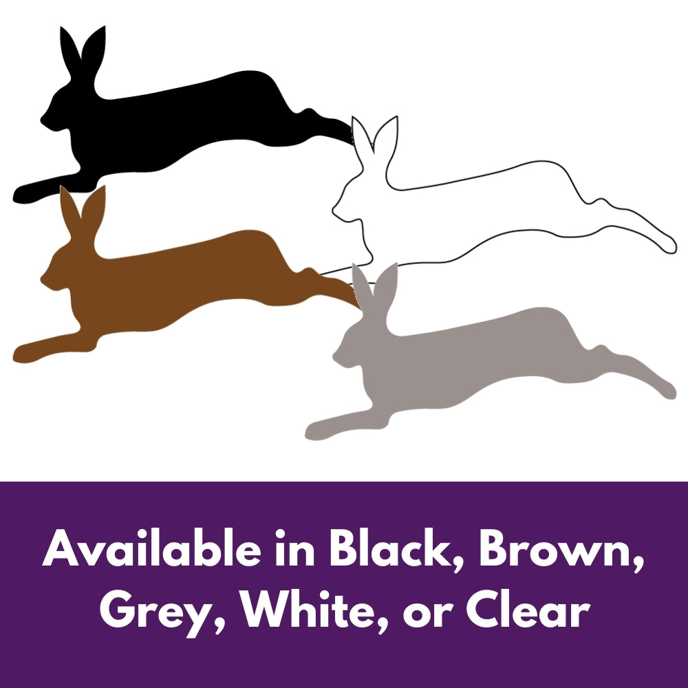 Precut glass shape of a Rabbit Sprinting in multiple colors.