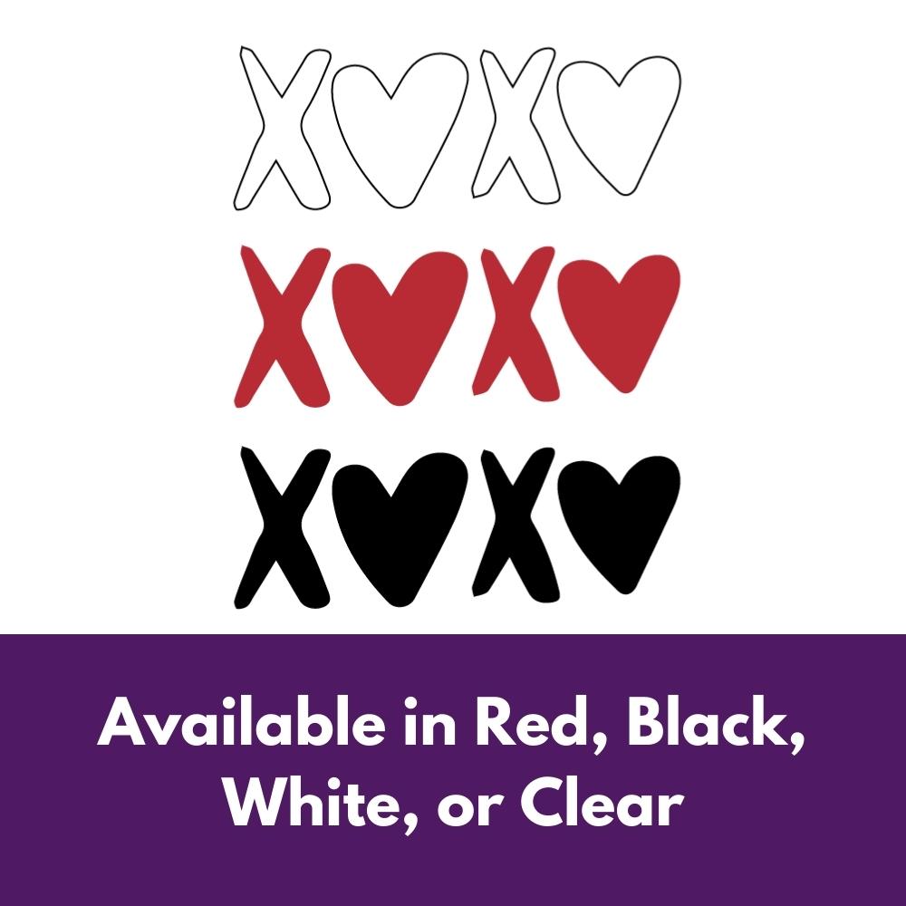 Precut glass shape of XOXO in multiple colours.