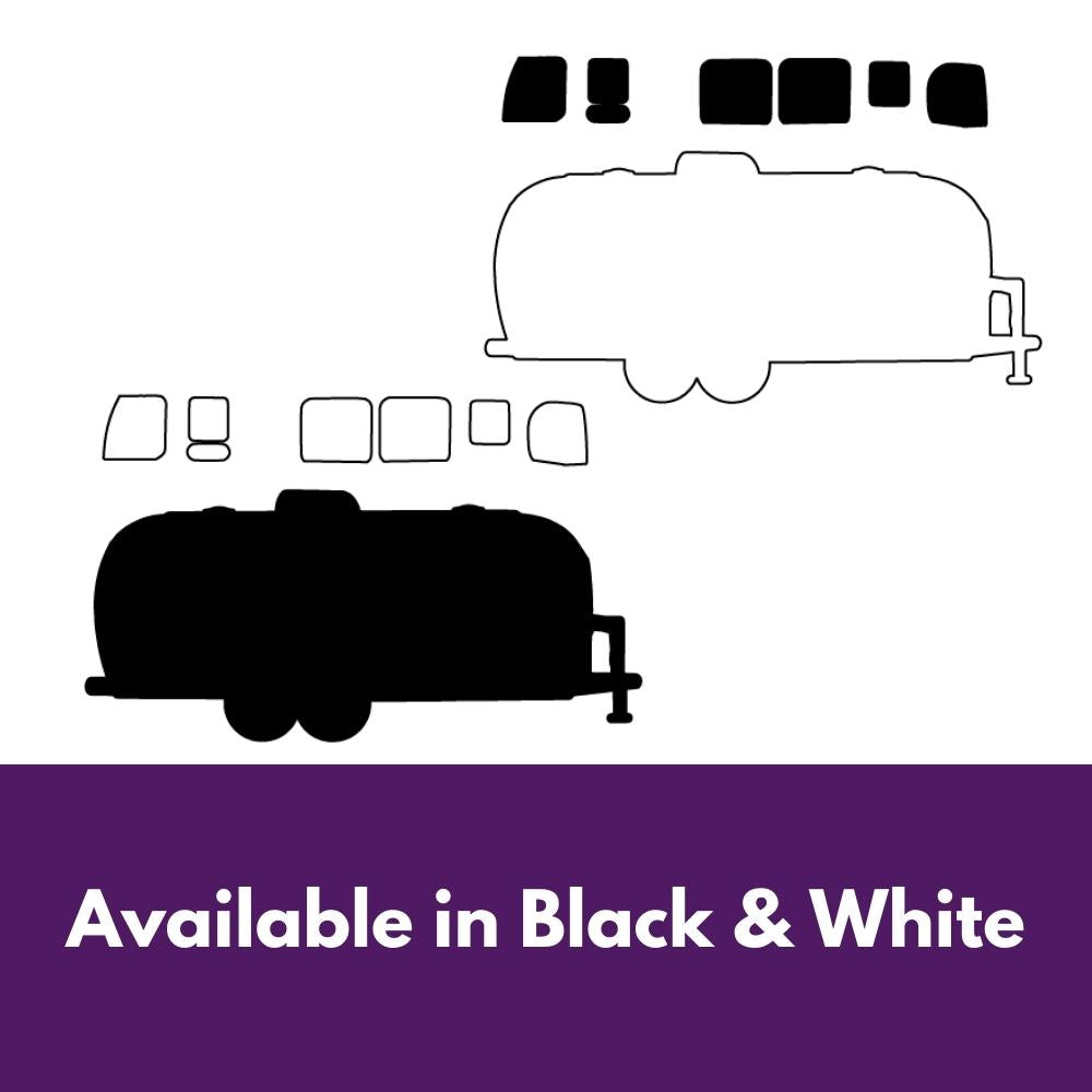 Precut glass shape of an airstream in alternate colour combos.