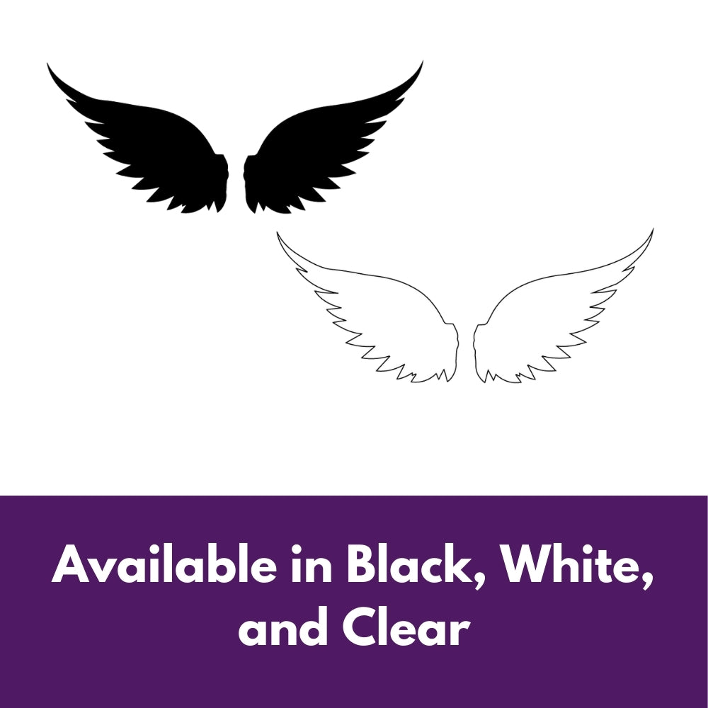 Precut glass shape of angel wings in alternate colours.