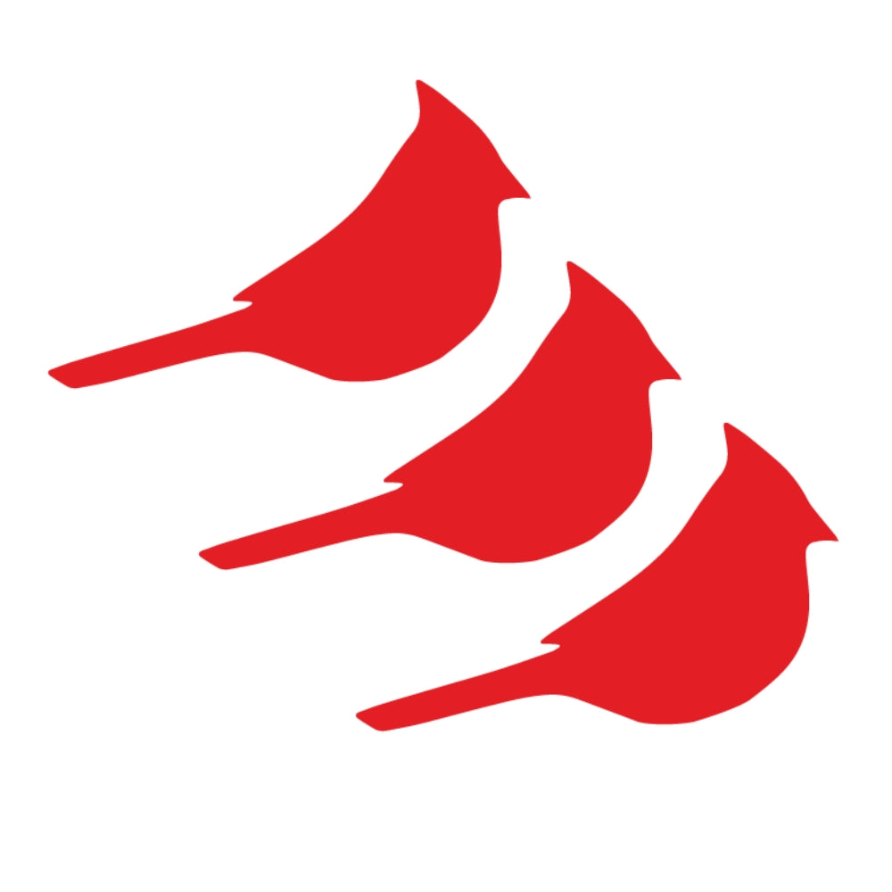 Cardinal (3pk) Precut Glass Shape - COE 96