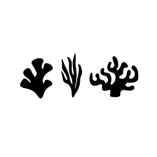 Precut glass shape of set of 3 coral.