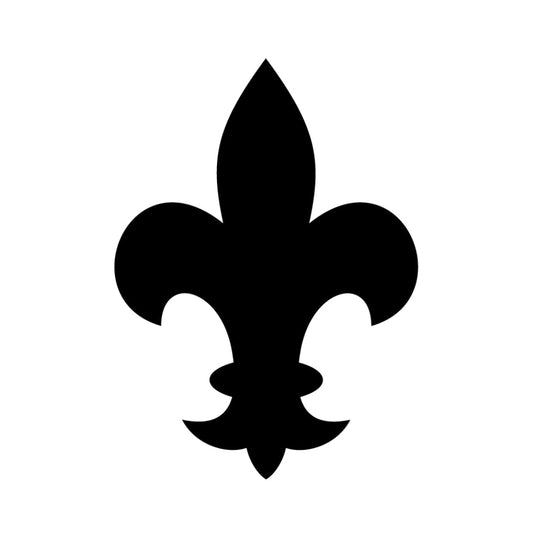 Precut glass shape of Fleur de Lys.