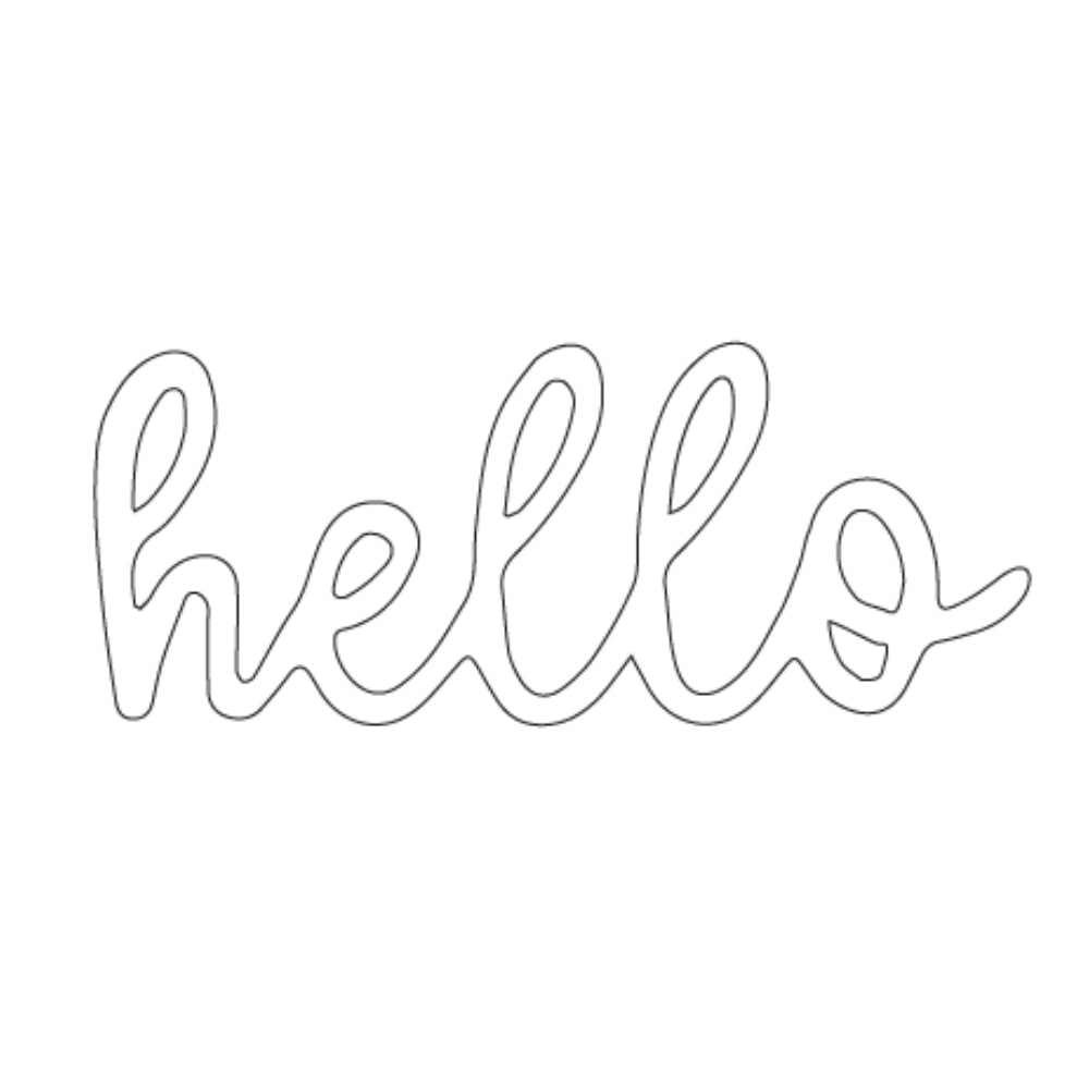 Precut Glass Shape - Hello - COE 96