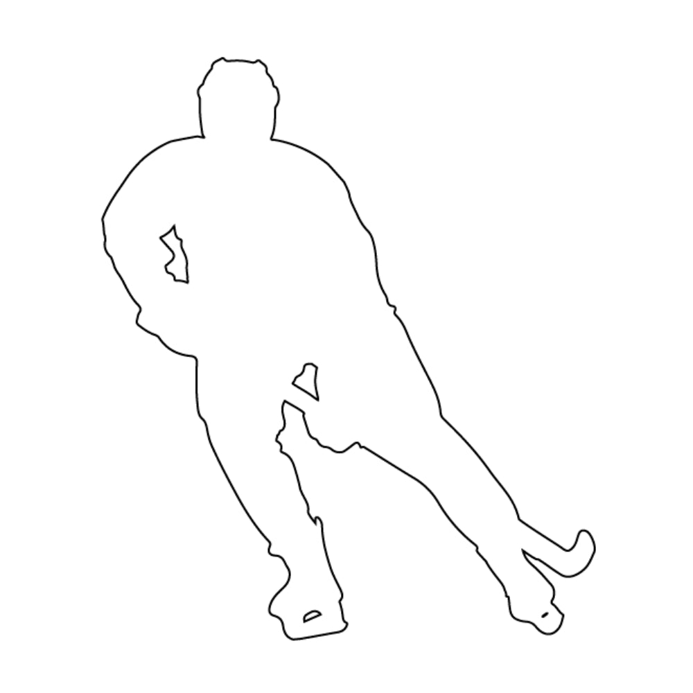 Precut Glass Hockey Player - COE 96