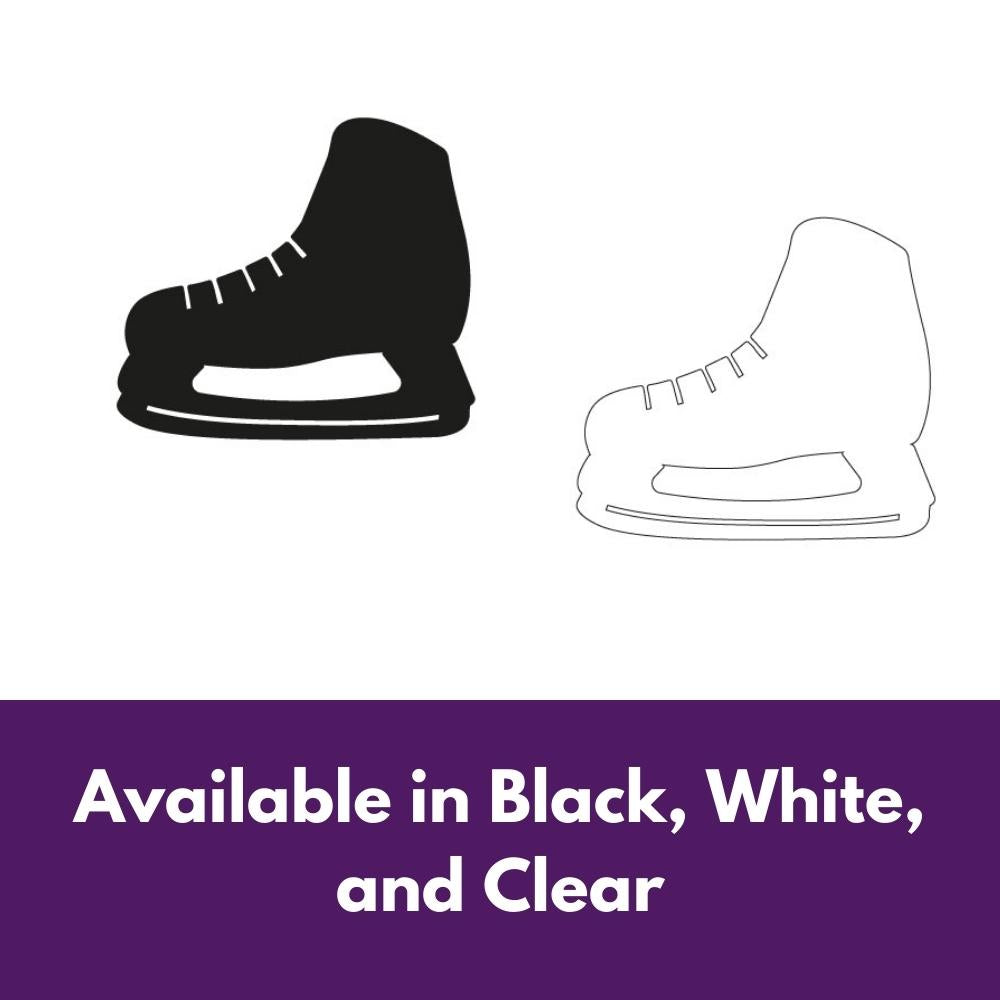 Hockey skate precut glass shape in alternate colours.