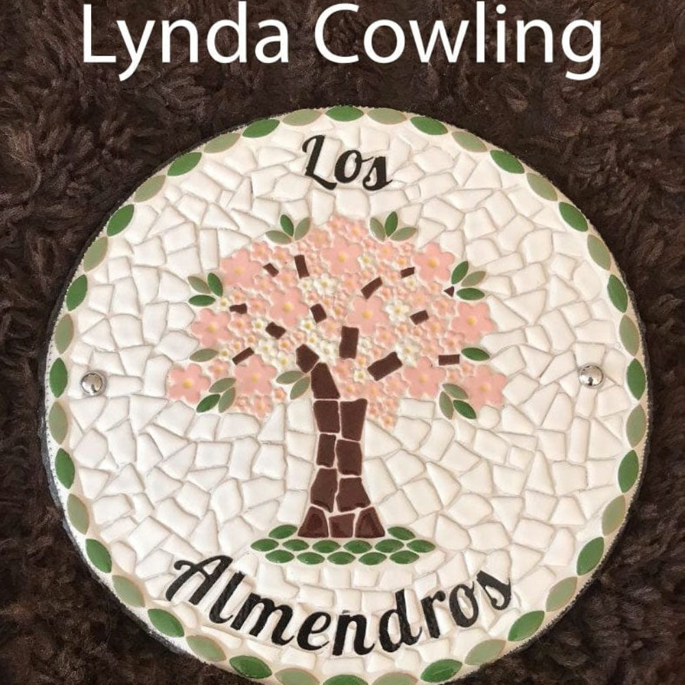 Precut glass shape of Lobster Font Lowercase Letters used in art by Lynda Cowling..