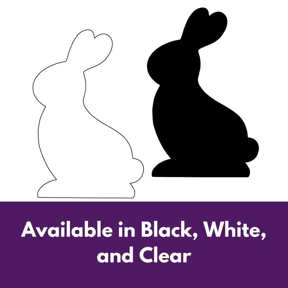 Precut glass shape of a rabbit in alternate colours.