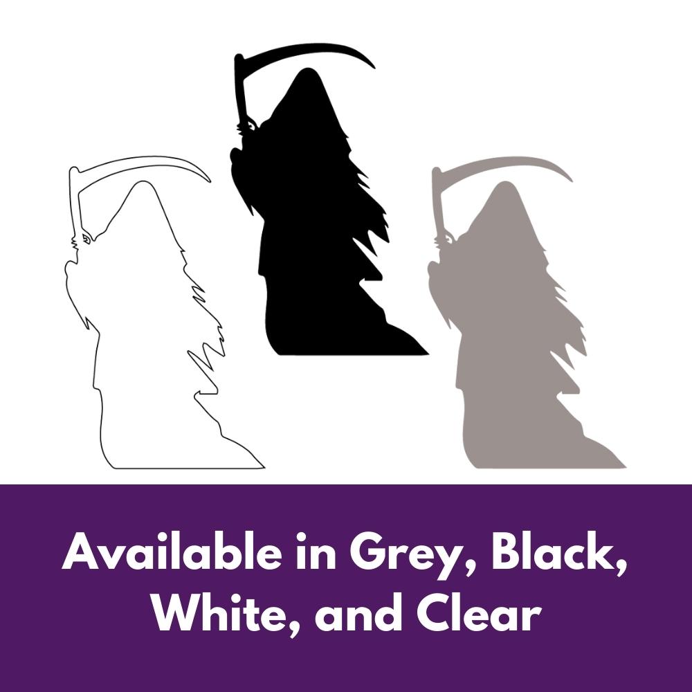 Precut glass shape of a reaper in multiple colors.