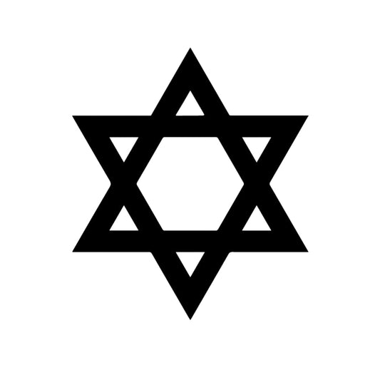 Precut glass shape of a star of david in black.