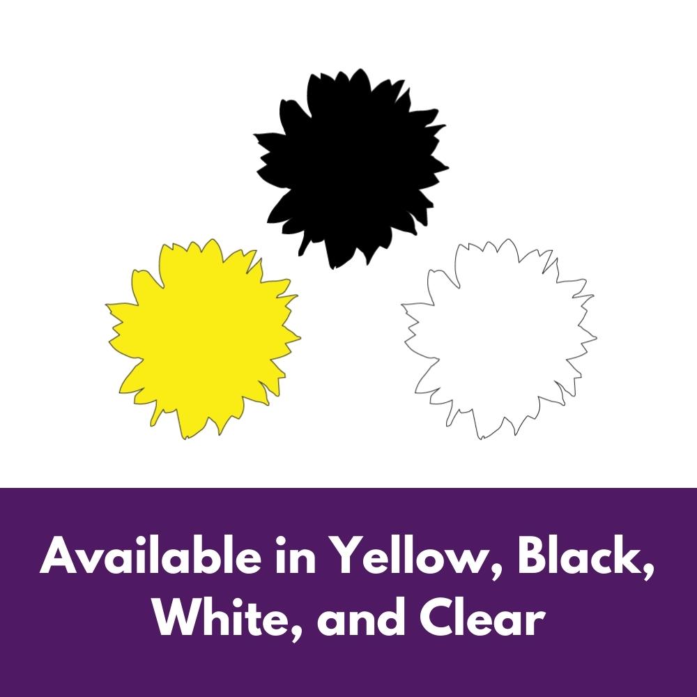 Precut glass shape of sunflower #1 in multiple colours.