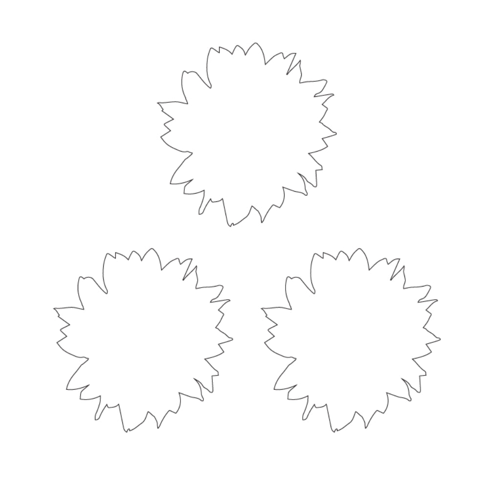 Precut Glass Shape - Sunflower #1 (3pk) - COE 96