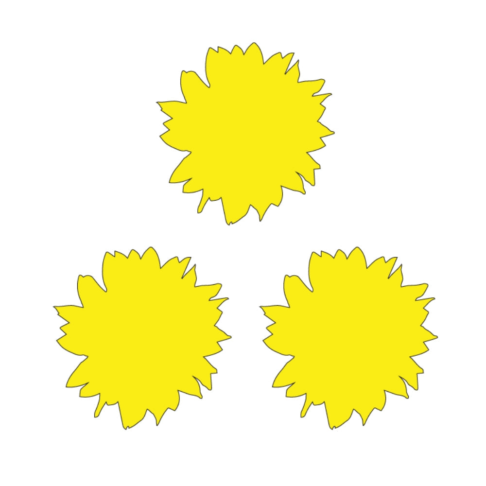 Precut Glass Shape - Sunflower #1 (3pk) - COE 90