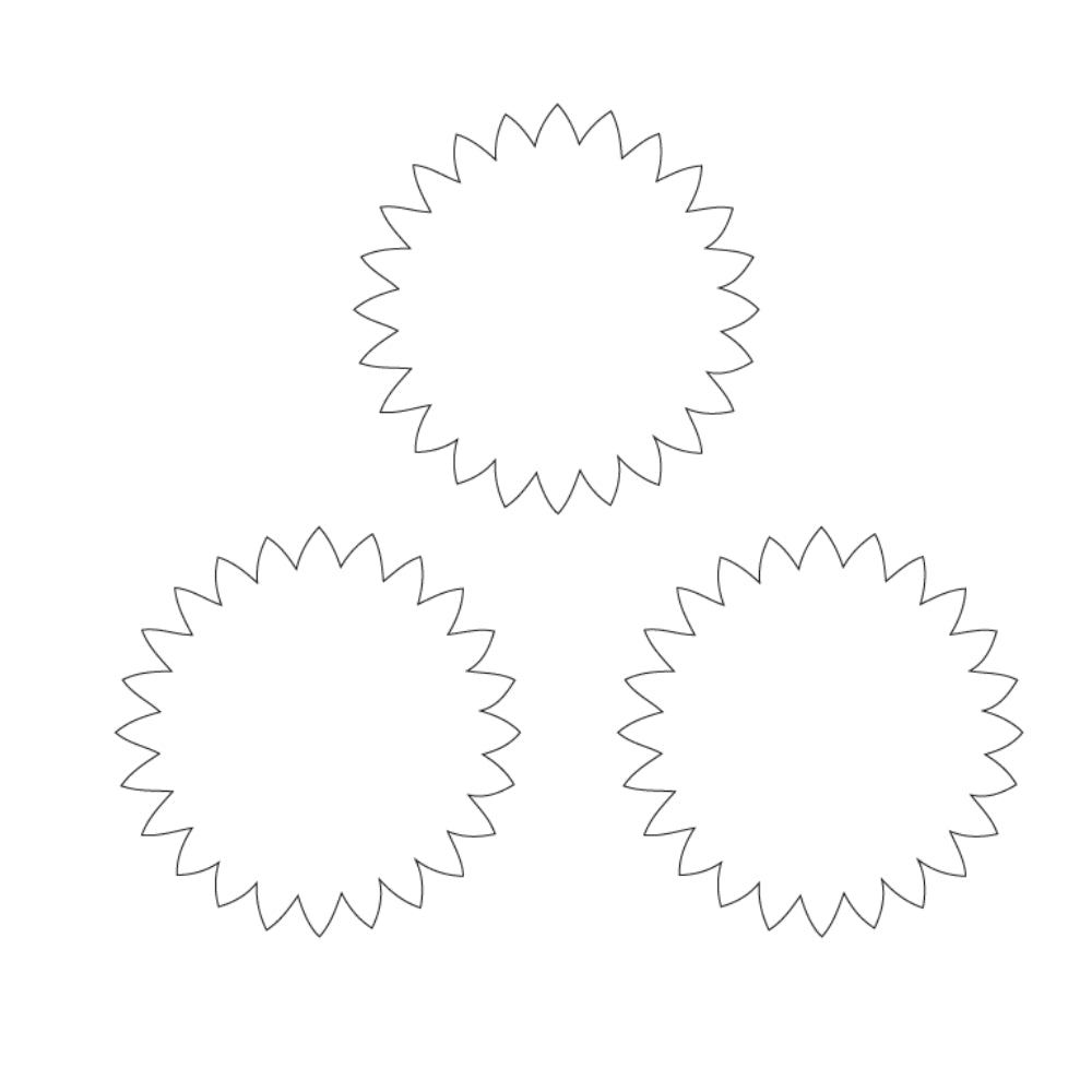 Precut Glass Shape - Sunflower #2 (3pk) - COE 90
