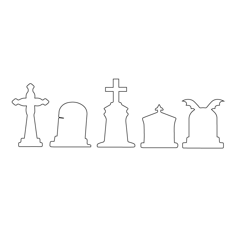 Tombstones Precut Glass Shapes - COE 90 - Halloween