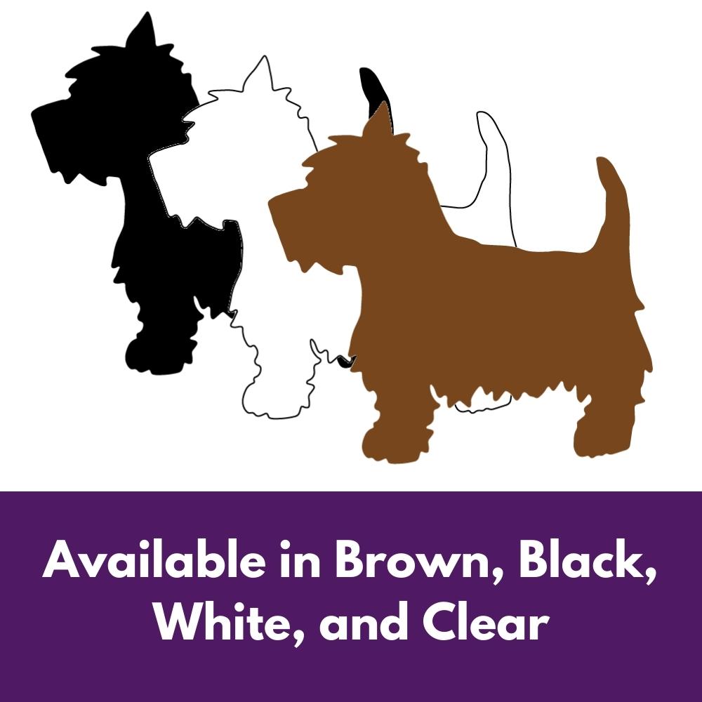 Precut glass shape of a yorkie puppy in multiple colours