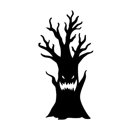 Haunted tree glass cutout in COE 90 Bullseye glass for Halloween fused glass crafts