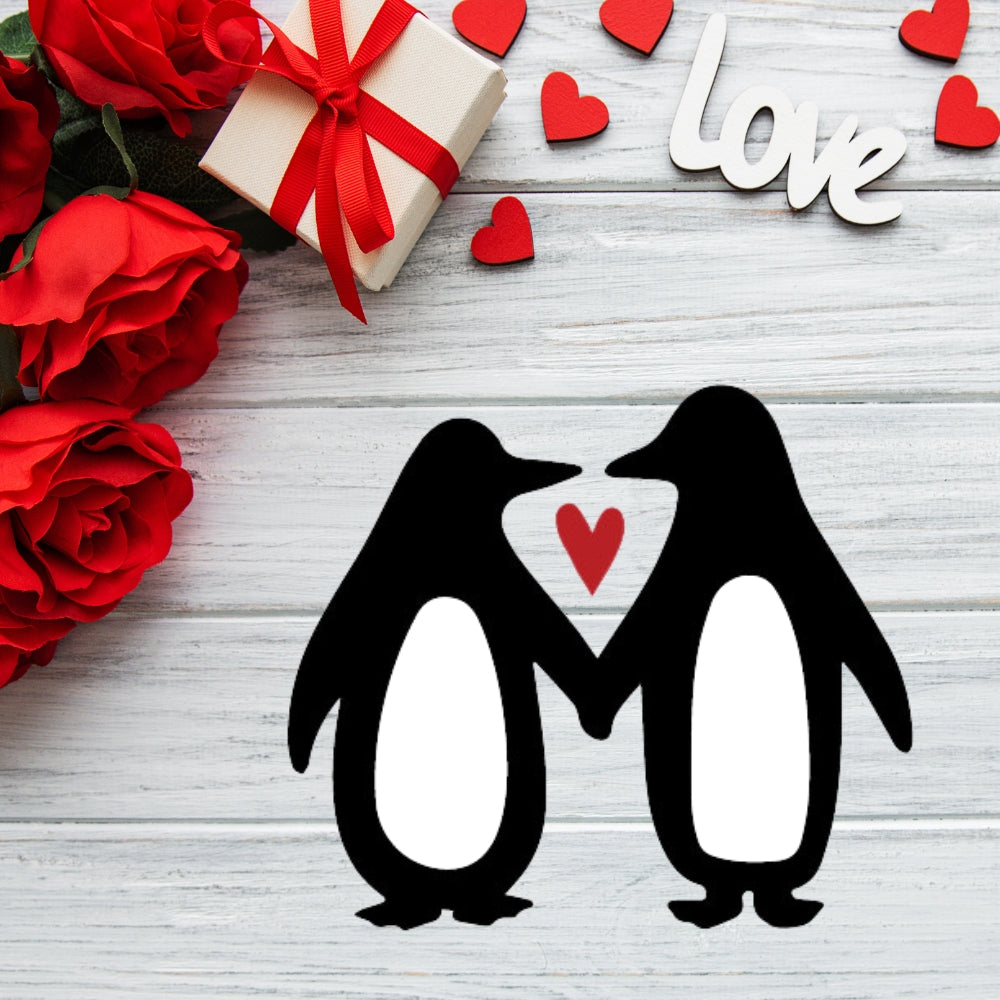 Penguins in Love Precut Glass Shape – COE 96 Oceanside Glass Romantic Design