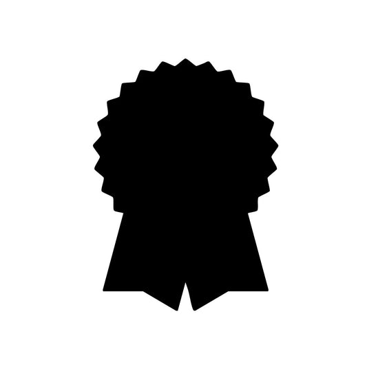 COE 96 precut glass ribbon shape for awards and gifts, waterjet cut in sizes 2" to 5.5", available in black, white, red, blue, or clear.