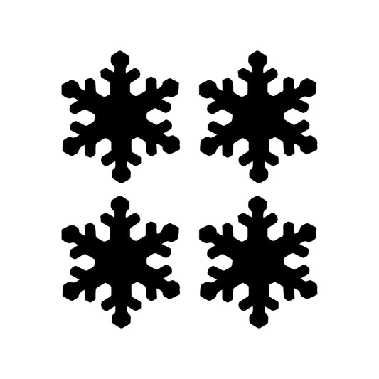 4 Pack of glass snowflake precuts