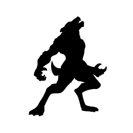 Fused glass precut werewolf howling at the moon – Bullseye COE 90 Halloween shape