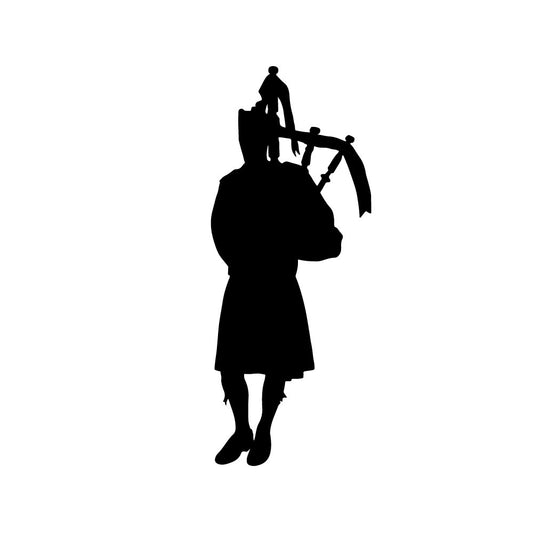Bagpiper precut glass shape