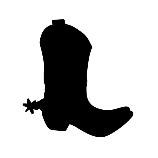 Silhouette of a fused glass cowboy boot precut in COE 96 Oceanside Glass, western theme