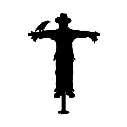 Bullseye COE 90 scarecrow precut glass shape in black, white, or clear for fall fused glass projects