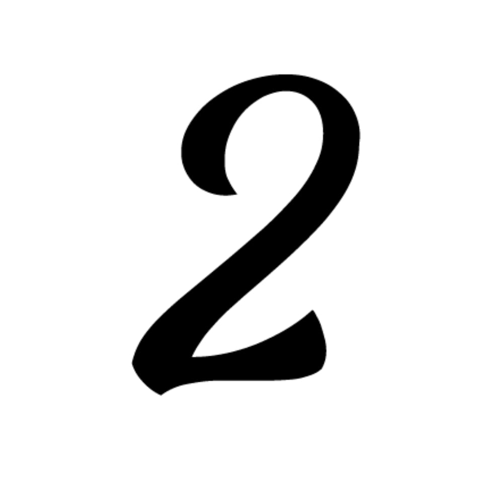 Precut Glass Numbers - Script - Black - COE 90