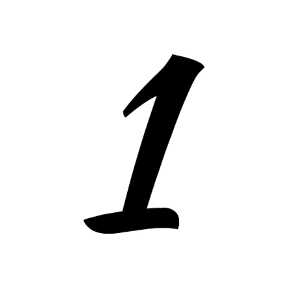 Precut Glass Numbers - Script - Black - COE 90