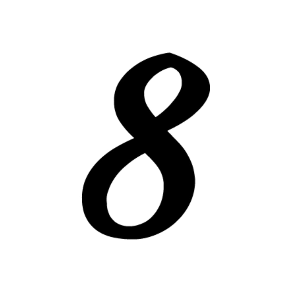 Precut Glass Numbers - Script - Black - COE 90