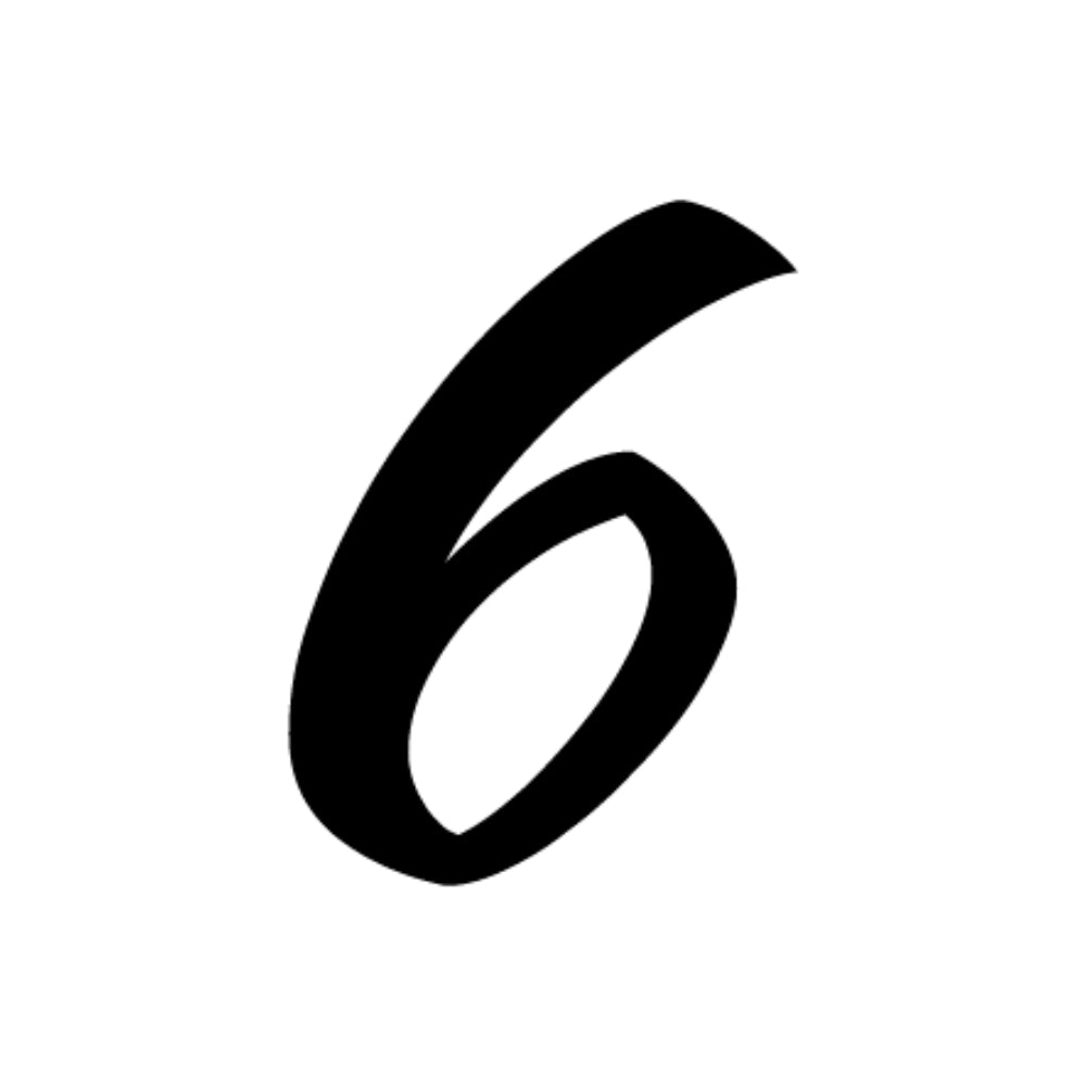 Precut Glass Numbers - Script - Black - COE 90