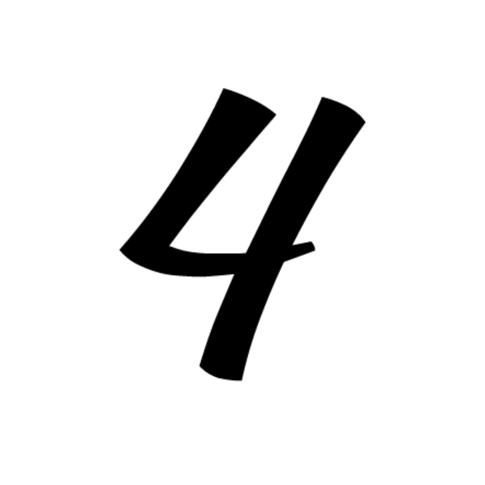 Precut Glass Numbers - Script - Black - COE 90