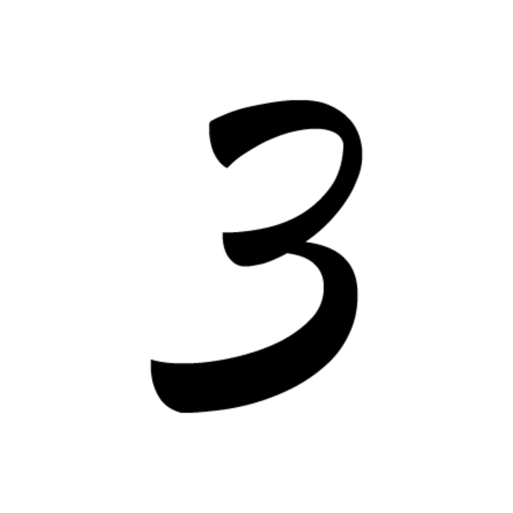 Precut Glass Numbers - Script - Black - COE 90